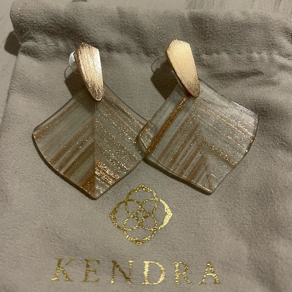Kendra Scott copper, glass earrings